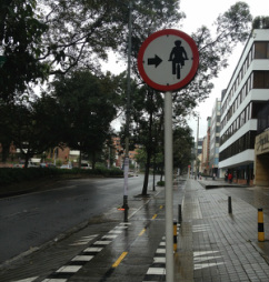 cicloruta bike path sign in Bogota