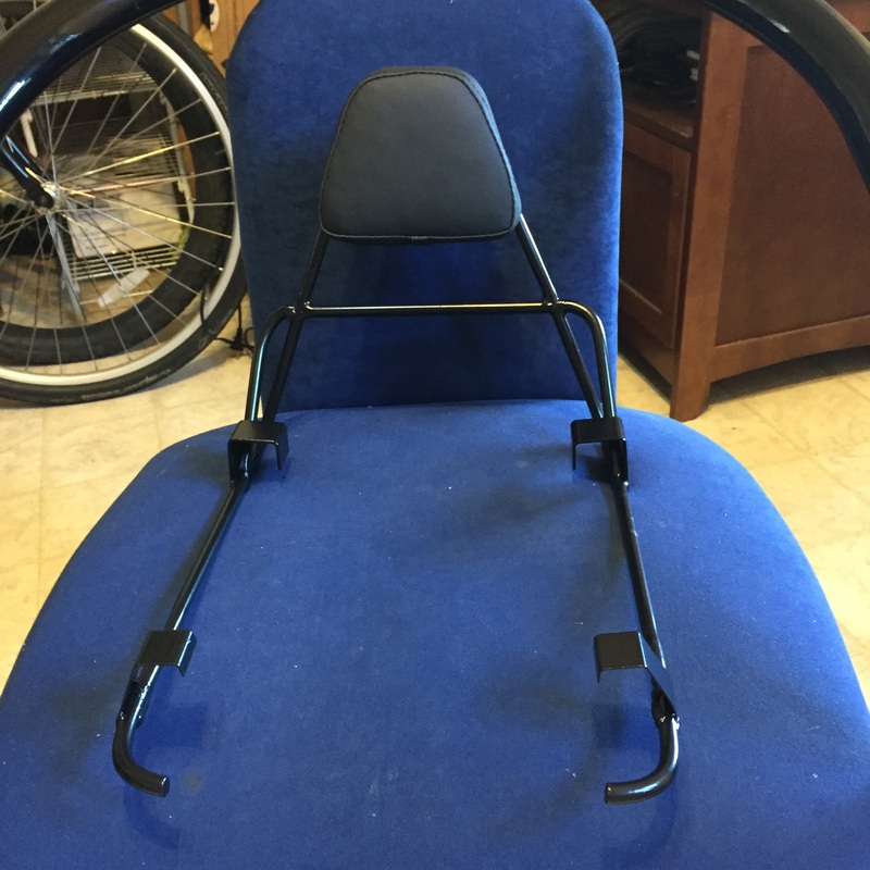 first bike seat backrest prototype front view