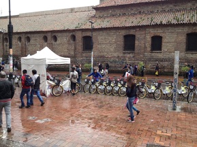 bike share hub in Bogota