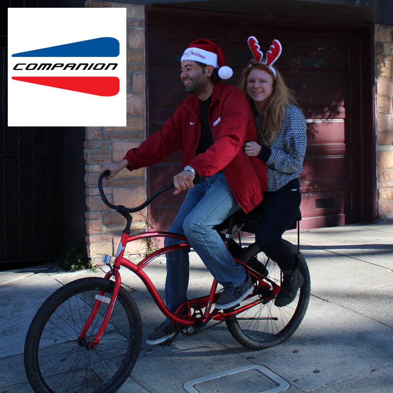 Santa on Companion Bike Seat