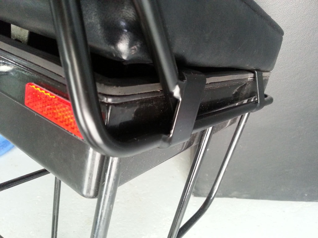 bike seat backrest prototype - closeup