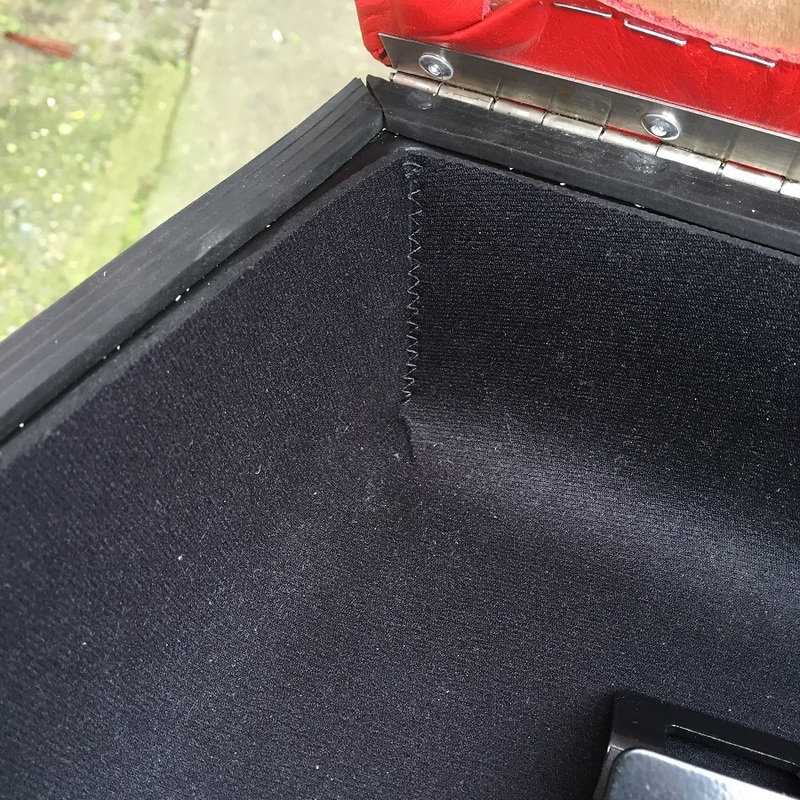 closeup of the stash-box sound cloth for companion bike seat