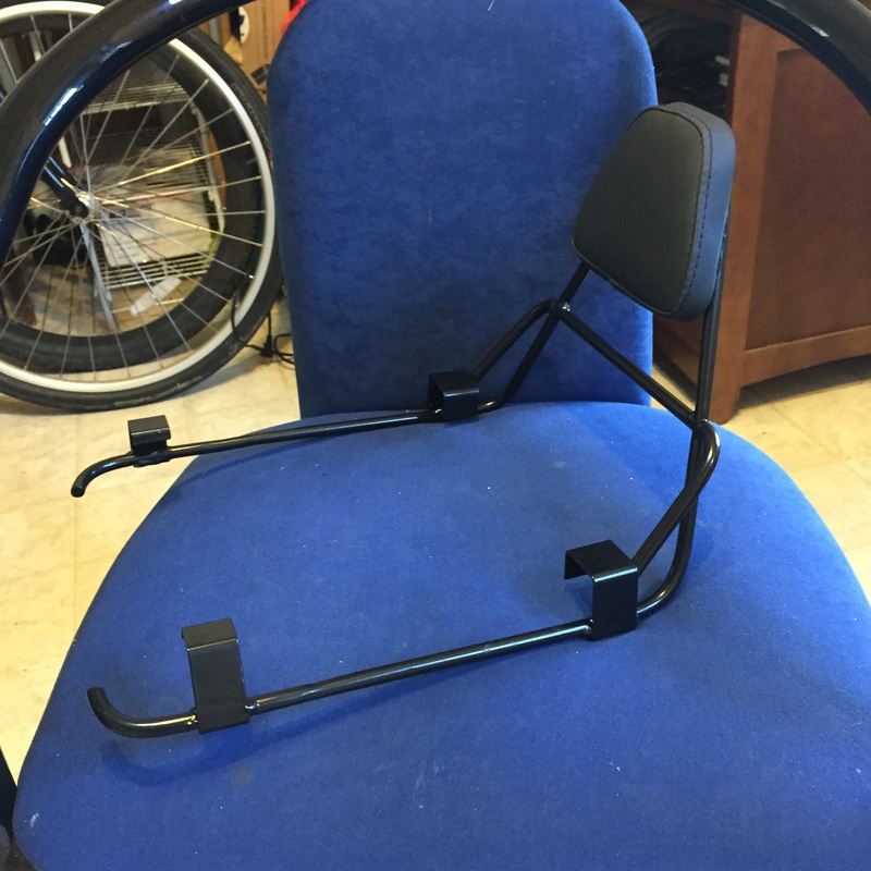 first bike seat backrest prototype side view