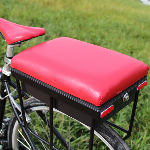 red leather companion bike seat