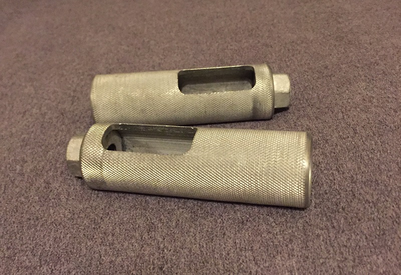 close up of new ebike pegs for Companion Bike Seat