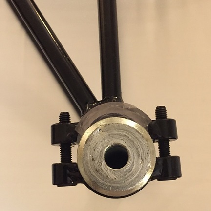 top view of shim installed on peg with Companion Bike Seat